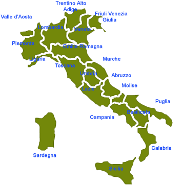 Mappa Regioni d'Italia